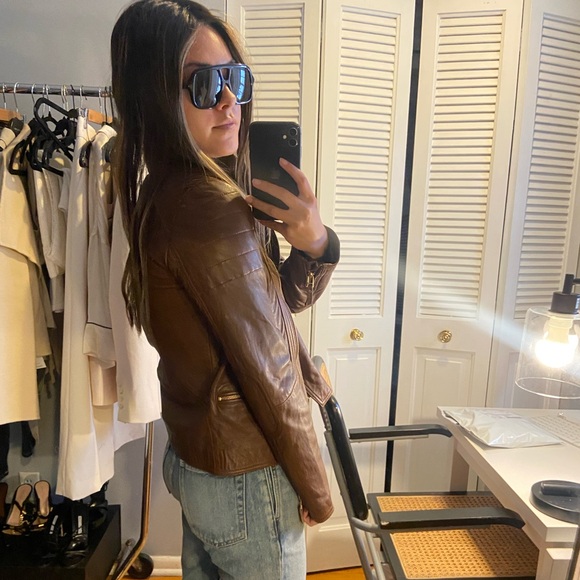 Massimo Dutti Chestnut Leather Jacket - Picture 2 of 15